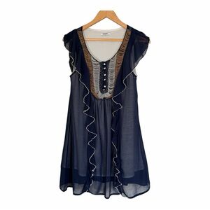 SUNCOO Beaded Gorgeous Silk Dress S